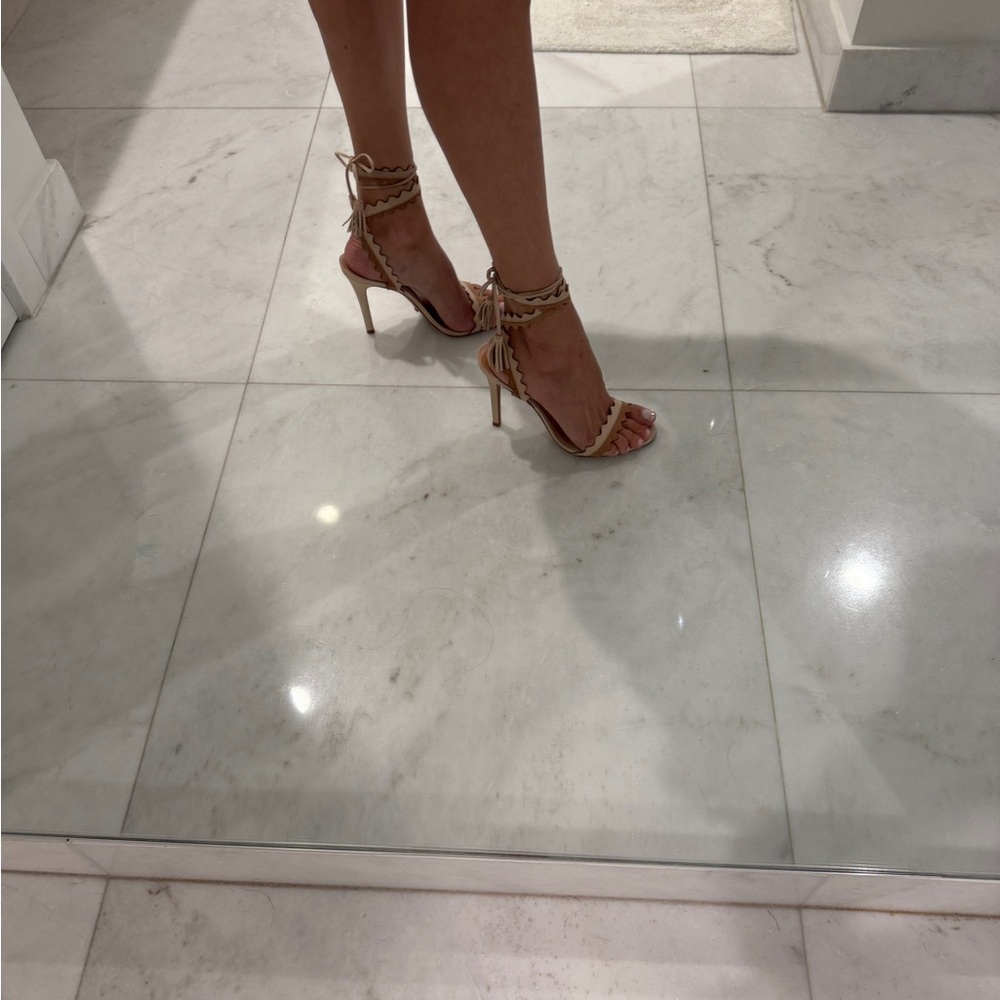 SCHUTZ Tan Lace-Up Heels